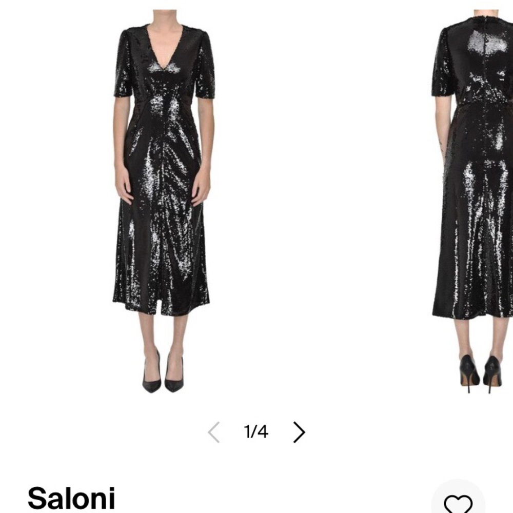 Saloni - black sequin dress